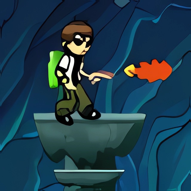 Chơi game Ben 10 trong hang sâu